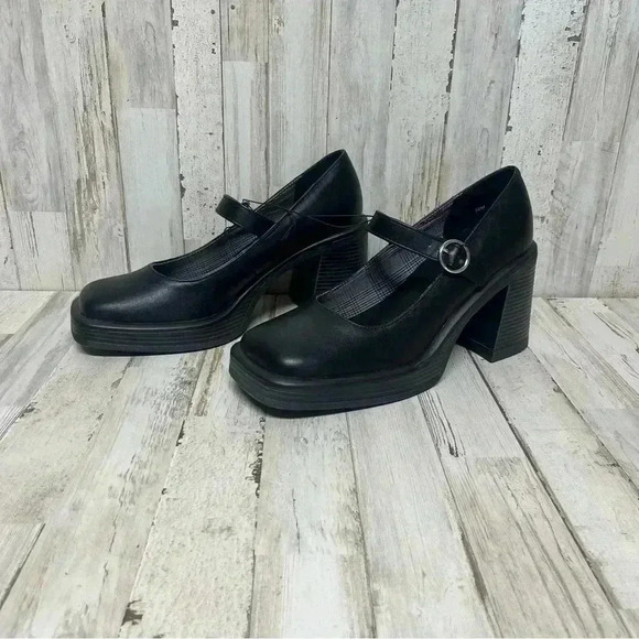 Pop Women Black Sinclaire Block Heel Platform Y2K Mary Jane Dress Shoes Size 10M - Picture 8 of 8